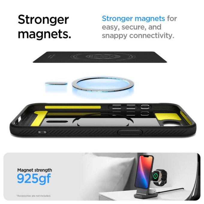 Spigen - Case Rugged Armor with MagSafe for iPhone 16e, Matte Black