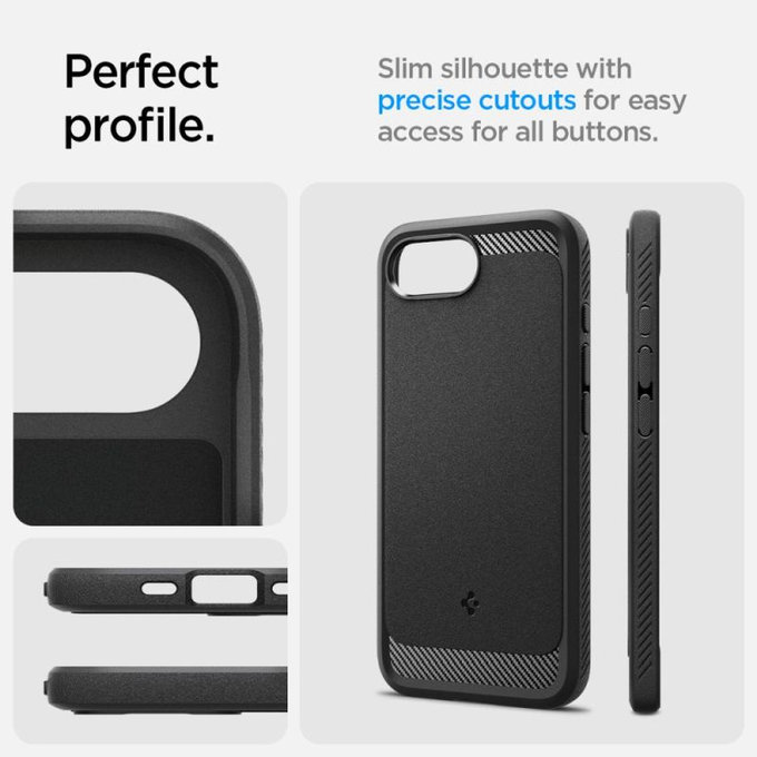 Spigen - Case Rugged Armor with MagSafe for iPhone 16e, Matte Black