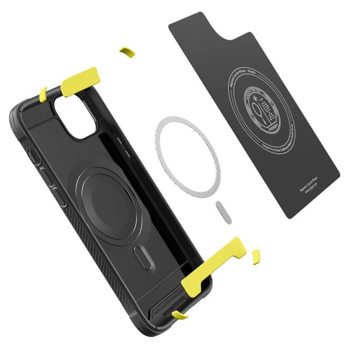Spigen - Case Rugged Armor with MagSafe for iPhone 14, Matte Black