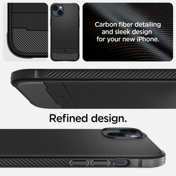 Spigen - Case Rugged Armor with MagSafe for iPhone 14, Matte Black