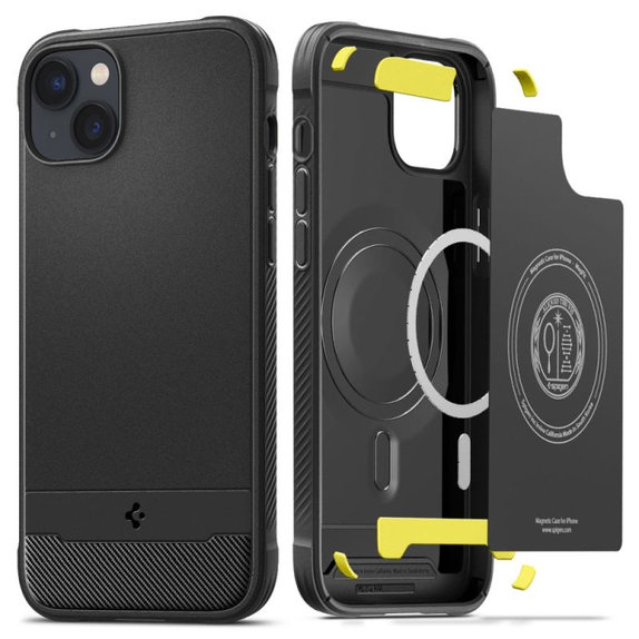 Spigen - Case Rugged Armor with MagSafe for iPhone 14, Matte Black