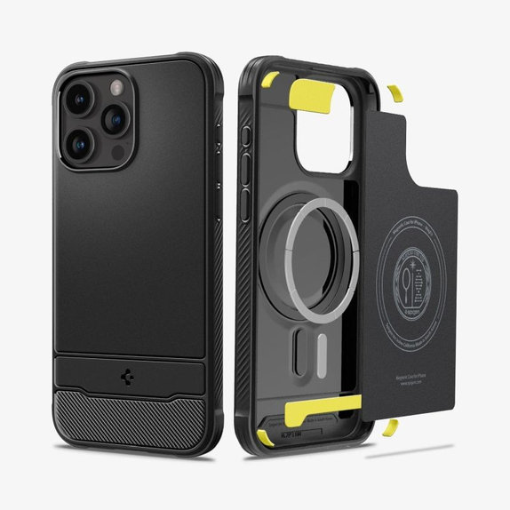 Spigen - Case Rugged Armor with MagSafe for iPhone 15 Pro Max, Matte Black