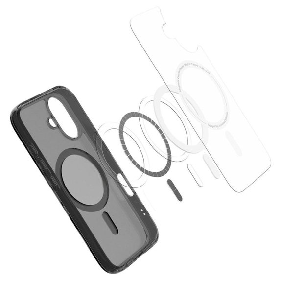 Spigen - Case Ultra Hybrid "T" with MagSafe for iPhone 16, Frost Black
