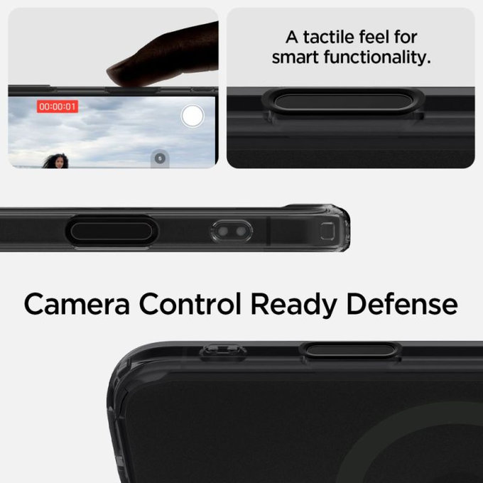 Spigen - Case Ultra Hybrid "T" with MagSafe for iPhone 16, Frost Black