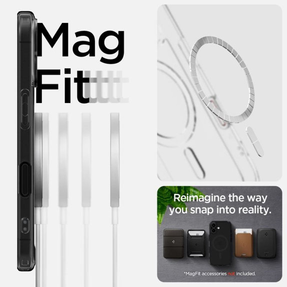 Spigen - Case Ultra Hybrid "T" with MagSafe for iPhone 16, Frost Black