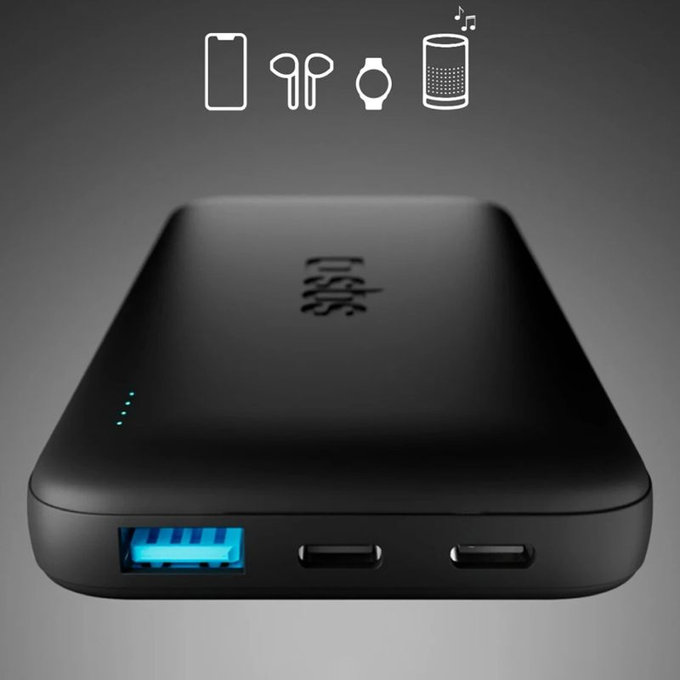 SBS - PowerBank 10000mAh, 10W, Infinity, LiFePO4, USB-C/USB-A, black