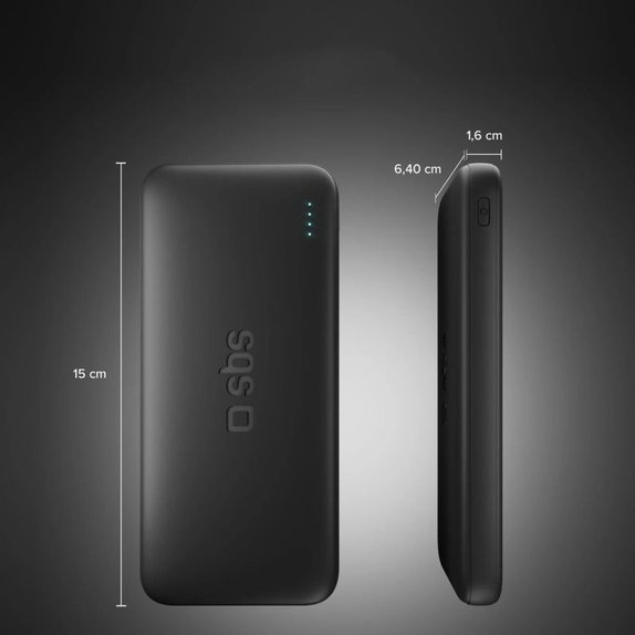 SBS - PowerBank 10000mAh, 10W, Infinity, LiFePO4, USB-C/USB-A, black