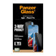 UWF 2-Way Privacy Tempered Glass with Applicator for iPhone 17 Pro, Black, PanzerGlass