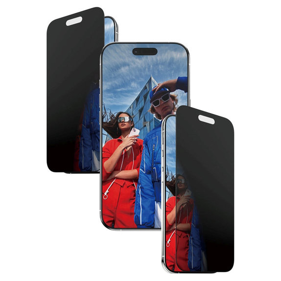 Tempered Glass UWF 2-Way Privacy with Applicator for iPhone 17 Air, Black, PanzerGlass