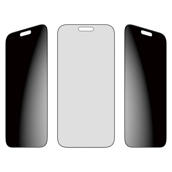 UWF 2-Way Privacy Tempered Glass with Fastfit for iPhone 17 Pro Max, Black, PanzerGlass