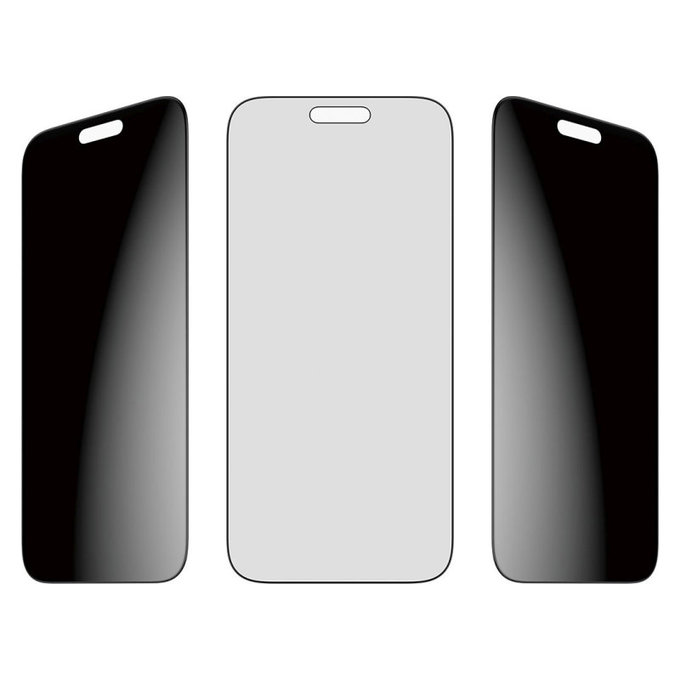 UWF 2-Way Privacy Tempered Glass with Fastfit for iPhone 17 Pro Max, Black, PanzerGlass