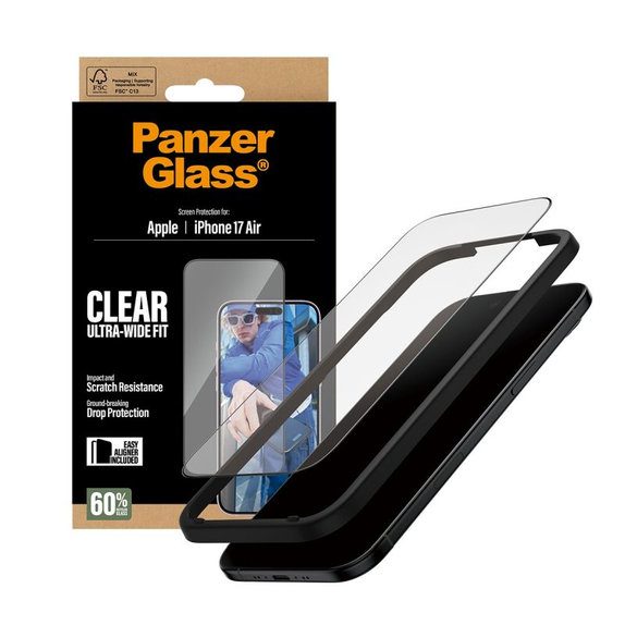 PanzerGlass - UWF Tempered Glass with Applicator for iPhone Air, black