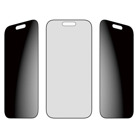 UWF 2-Way Privacy Tempered Glass with Fastfit for iPhone 17/16 Pro, Black, PanzerGlass
