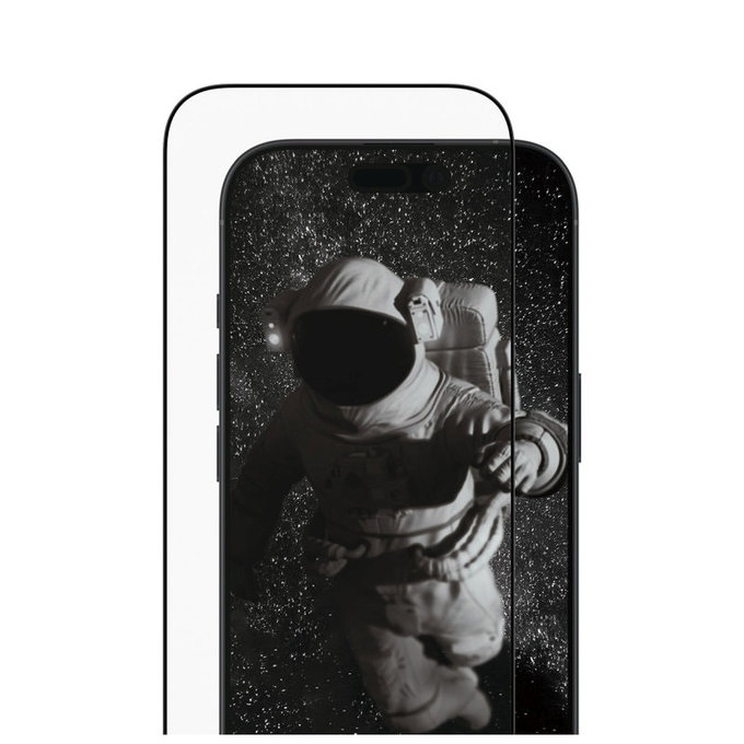 UWF Ceramic II Tempered Glass with Fastfit for iPhone 17/16 Pro, Black, PanzerGlass