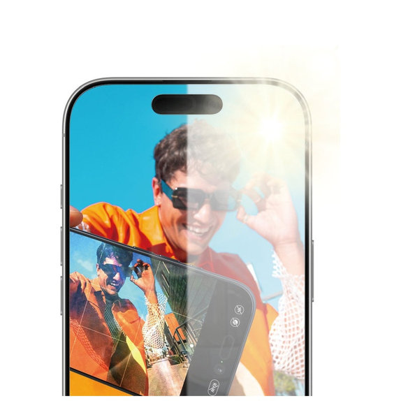 Tempered Glass Anti-Reflective with Applicator for iPhone 17/16 Pro, Black, PanzerGlass