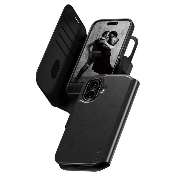 Wallet Tango Two-In-One Case with MagSafe for iPhone 17, Black, CARE
