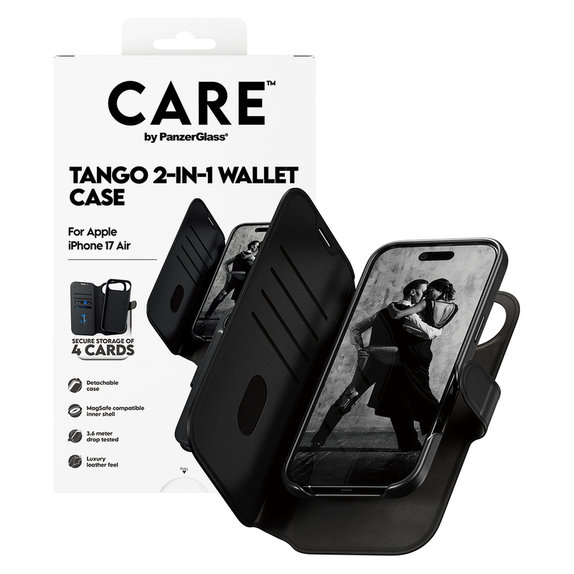 Case Wallet Tango Two-In-One with MagSAFE by PanzerGlass for iPhone Air, Black, PanzerGlass