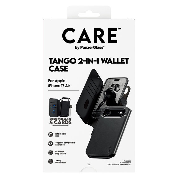 Case Wallet Tango Two-In-One with MagSAFE by PanzerGlass for iPhone Air, Black, PanzerGlass