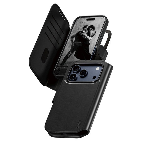 Wallet Tango Two-In-One Case with MagSafe for iPhone 17 Pro, Black, CARE