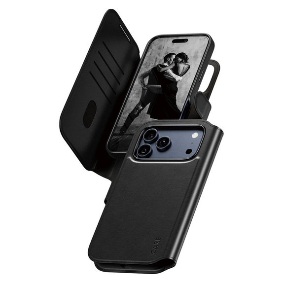 Case Wallet Tango Two-In-One with MagSafe for iPhone 17 Pro Max, Black, PanzerGlass