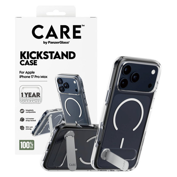 Case Kickstand for iPhone 17 Pro Max, Transparent, PanzerGlass
