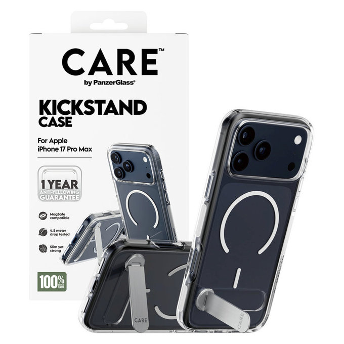 Case Kickstand for iPhone 17 Pro Max, Transparent, PanzerGlass