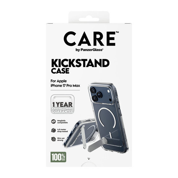 Case Kickstand for iPhone 17 Pro Max, Transparent, PanzerGlass