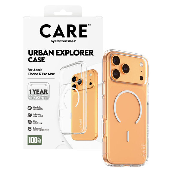 Case Urban Explorer with MagSafe for iPhone 17 Pro Max, White, PanzerGlass