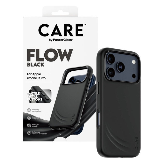 FLOW Case with MagSafe for iPhone 17 Pro, Black, CARE