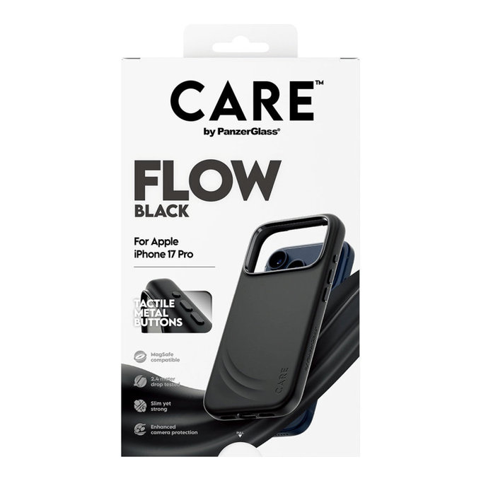 FLOW Case with MagSafe for iPhone 17 Pro, Black, CARE