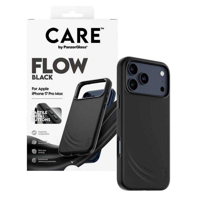 Case FLOW with MagSafe for iPhone 17 Pro Max, Black, PanzerGlass