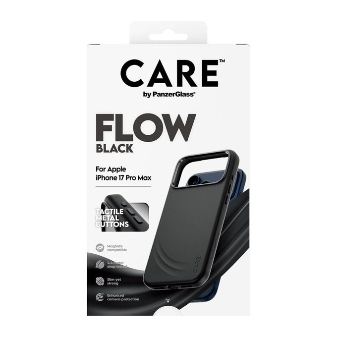 Case FLOW with MagSafe for iPhone 17 Pro Max, Black, PanzerGlass