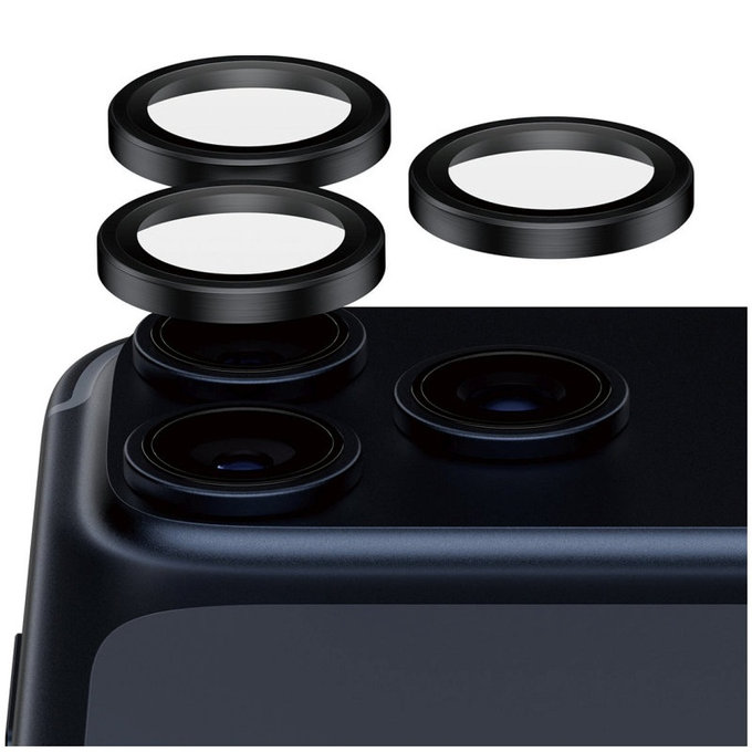 Hoops Ceramic II Camera Lens Protector for iPhone 17 Pro Max/17 Pro/16 Pro Max/16 Pro, Black, PanzerGlass