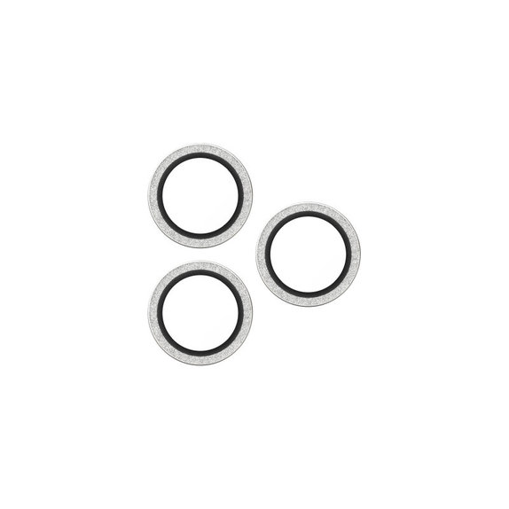 Camera Lens Protector Hoops for iPhone 17 Pro Max/17 Pro/16 Pro Max/16 Pro, Glitter Silver, PanzerGlass