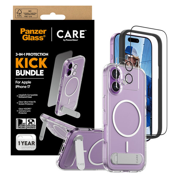Bundle 3-in-1 Kick for iPhone 17, PanzerGlass