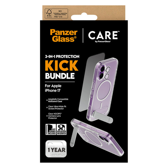 Bundle 3-in-1 Kick for iPhone 17, PanzerGlass