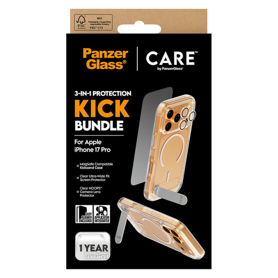 Bundle 3-in-1 Kick for iPhone 17 Pro, PanzerGlass