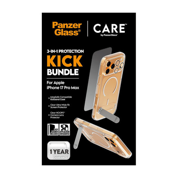 Bundle 3-in-1 Kick for iPhone 17 Pro Max, PanzerGlass