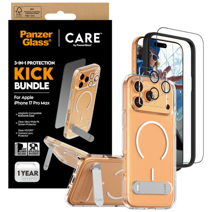 Bundle 3-in-1 Kick for iPhone 17 Pro Max, PanzerGlass