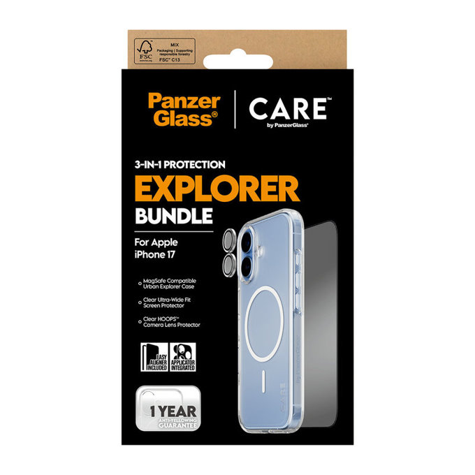 Bundle 3-in-1 Explorer for iPhone 17, PanzerGlass