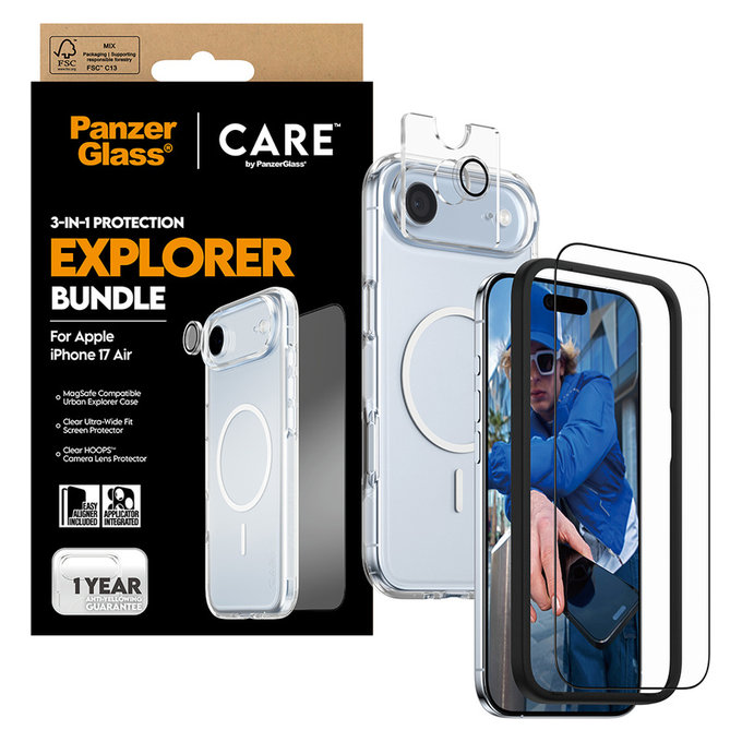 Bundle 3-in-1 Explorer for iPhone Air, PanzerGlass