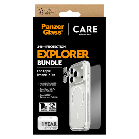 Bundle 3-in-1 Explorer for iPhone 17 Pro, PanzerGlass