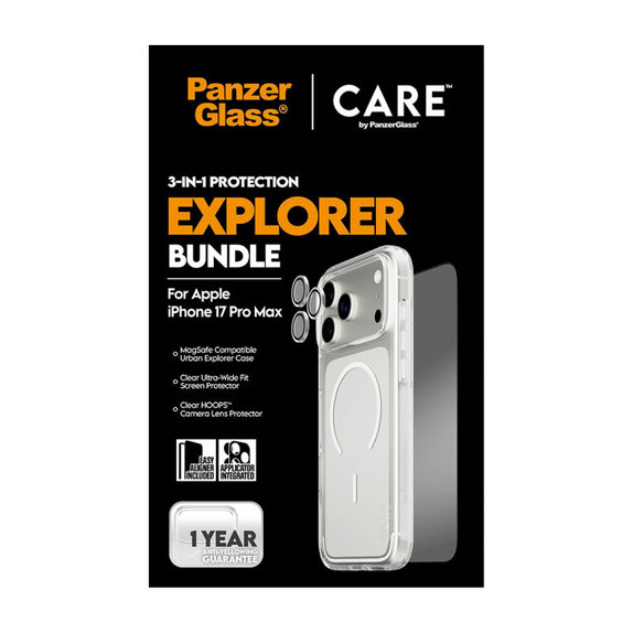 Bundle 3-in-1 Explorer for iPhone 17 Pro Max, PanzerGlass
