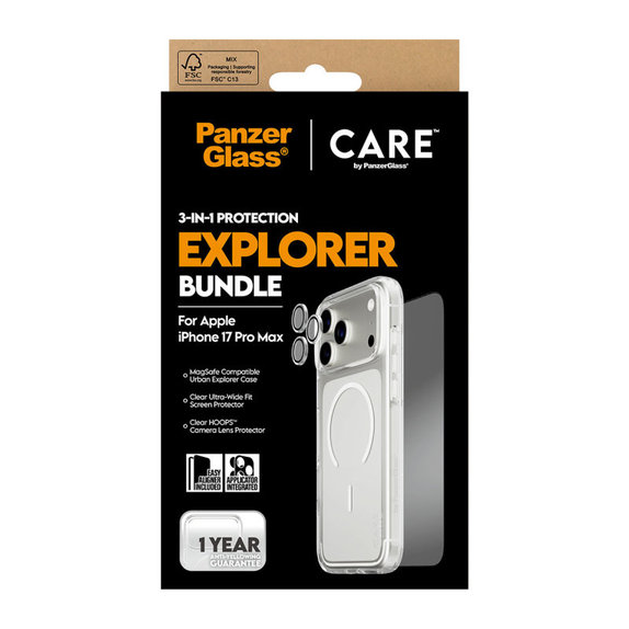 Bundle 3-in-1 Explorer for iPhone 17 Pro Max, PanzerGlass
