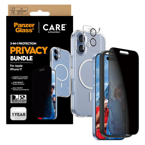 Bundle 3-in-1 Privacy for iPhone 17, PanzerGlass