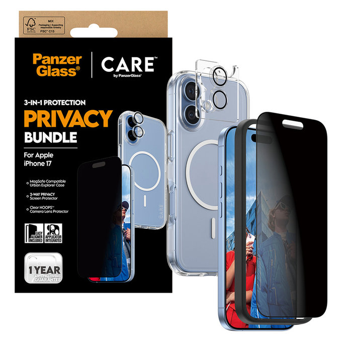Bundle 3-in-1 Privacy for iPhone 17, PanzerGlass