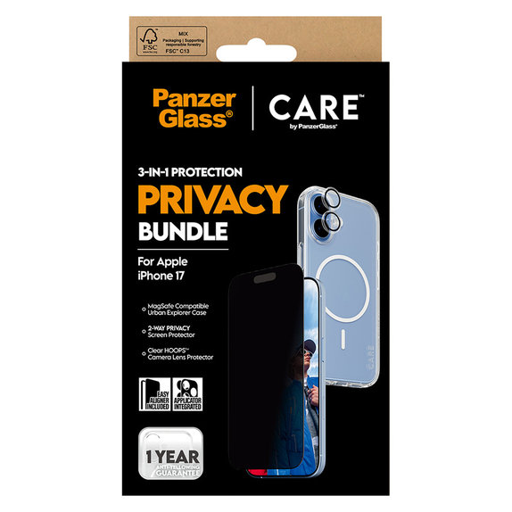 Bundle 3-in-1 Privacy for iPhone 17, PanzerGlass