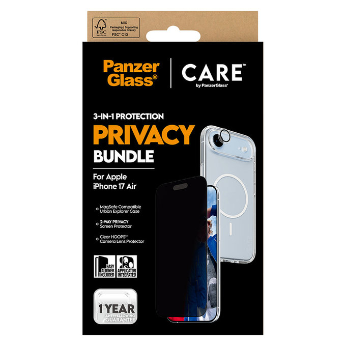 Bundle 3-in-1 Privacy for iPhone Air, PanzerGlass