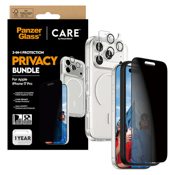Bundle 3-in-1 Privacy for iPhone 17 Pro, PanzerGlass
