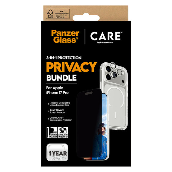 Bundle 3-in-1 Privacy for iPhone 17 Pro, PanzerGlass